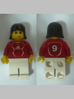 Soccer Player Red - Adidas Logo, Red and White Torso Stickers (#9)