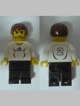 Soccer Player White - Adidas Logo, White and Black Torso Stickers (#2)