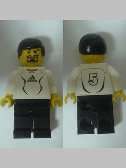 Soccer Player White - Adidas Logo, White and Black Torso Stickers (#5)
