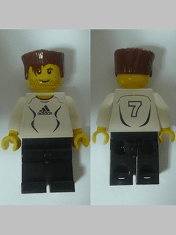Soccer Player White - Adidas Logo, White and Black Torso Stickers (#7)