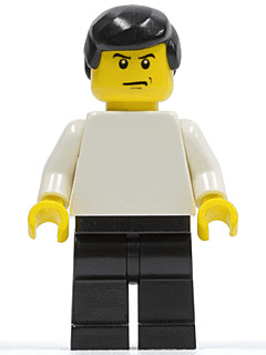 Plain White Torso with White Arms, Black Legs, Black Male Hair (Soccer Player)