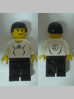 Soccer Player White - Adidas Logo, White and Black Torso Stickers (#9)