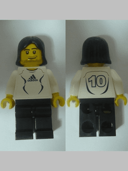 Soccer Player White - Adidas Logo, White and Black Torso Stickers (#10)
