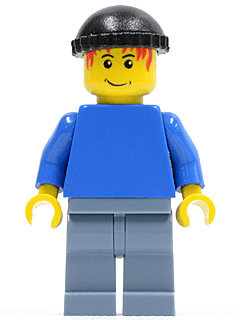 Plain Blue Torso with Blue Arms, Sand Blue Legs, Black Knit Cap (Soccer Player)
