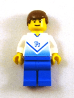 Soccer Player White & Blue Team with shirt #14