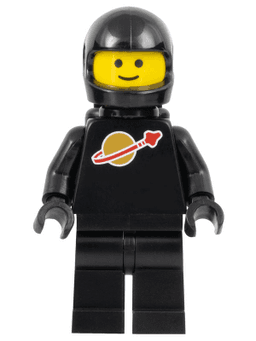Classic Space - Black with Air Tanks and Motorcycle (Standard) Helmet, Logo High on Torso (Second Reissue)