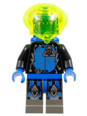 Insectoids Zotaxian Alien - Male, Black and Blue with Silver Circuits, with Air Tanks (Captain Wizer / Captain Zec)