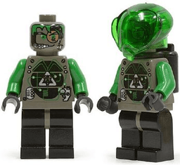 Insectoids Zotaxian Alien - Male, Gray and Green with Green Circuits and Silver Panels (Techno Leon)