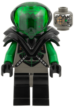 Insectoids Zotaxian Alien - Male, Gray and Green with Green Circuits and Silver Hoses, with Black Armor (Danny Longlegs / Corporal Steel)