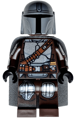 The Mandalorian / Din Djarin / 'Mando' - Silver Beskar Armor, Cape, Printed Head