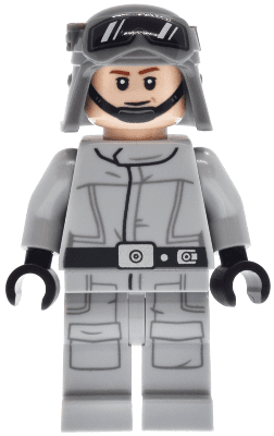 AT-ST Driver™ - Helmet with Molded Goggles, Light Bluish Gray Jumpsuit with Silver Dot, Printed Legs