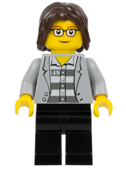 LEGO Brand Store Male, Jail Prisoner Jacket over Prison Stripes (no specific back printing) {Leeds}