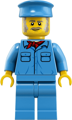 Train Worker - Male, Medium Blue Hat, Medium Blue Shirt with Red Bandana, Medium Blue Legs