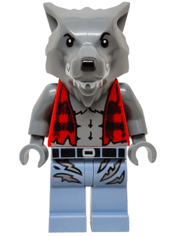 Werewolf - Torn Red Flannel Shirt, Bare Chest with Fur and Muscles, Sand Blue Legs with Belt and Tears