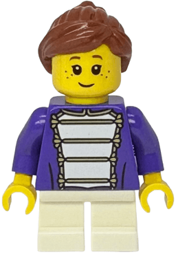 Shopping Street Child - Girl, Dark Purple Marching Band Jacket, White Short Legs, Reddish Brown Hair