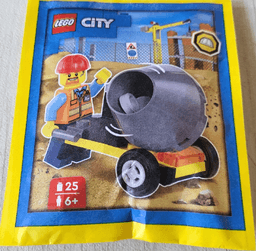 Builder with Cement Mixer paper bag