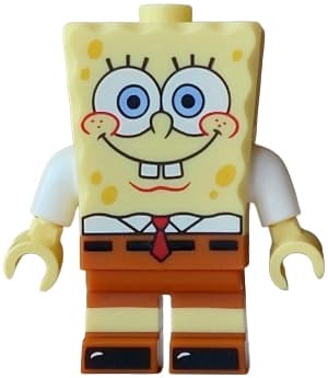 SpongeBob SquarePants - Bright Light Yellow, White Shirt, Dark Orange Short Legs